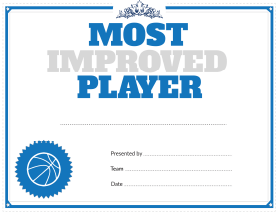 Basketball Most Improved Player Award