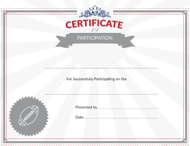 Football Certificate of Participation Award