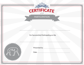 Wrestling Certificate of Participation Award