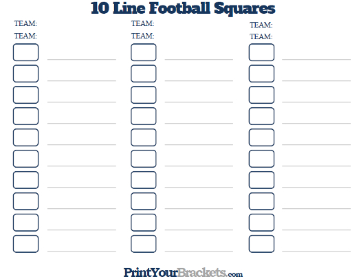 Printable 10 Line Football Squares