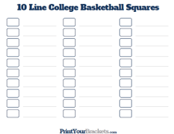 10 Line NCAA Tournament Squares
