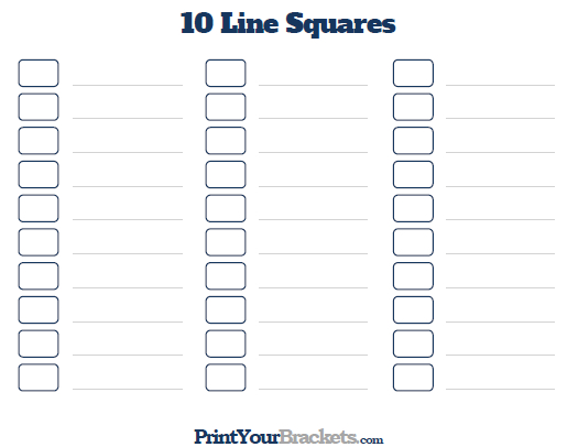 Printable 10 Line Super Bowl Squares
