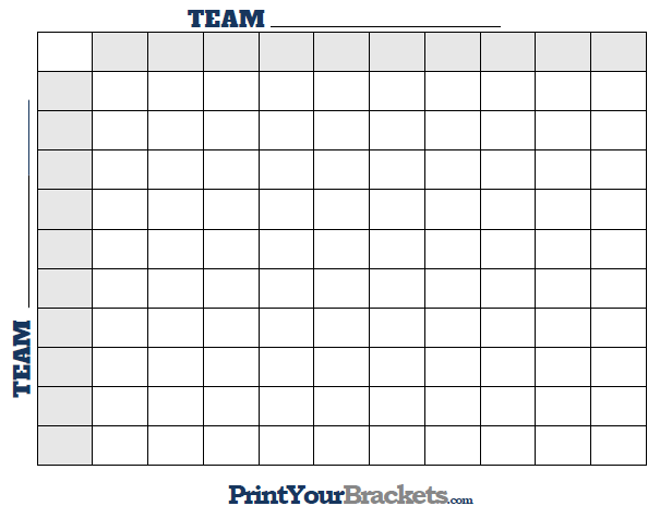 Printable Football Square Grid