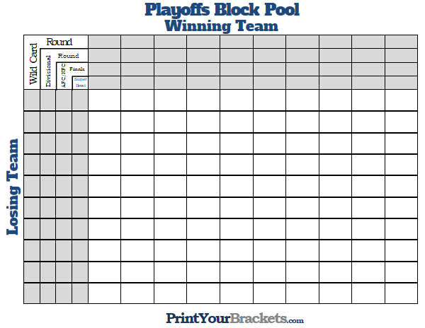 Printable NFL Playoff Block Pool
