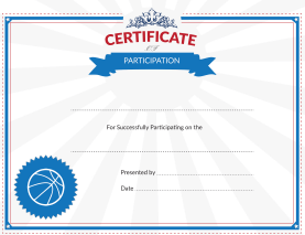 Youth Basketball Participation Award