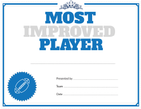 Football Most Improved Player Award