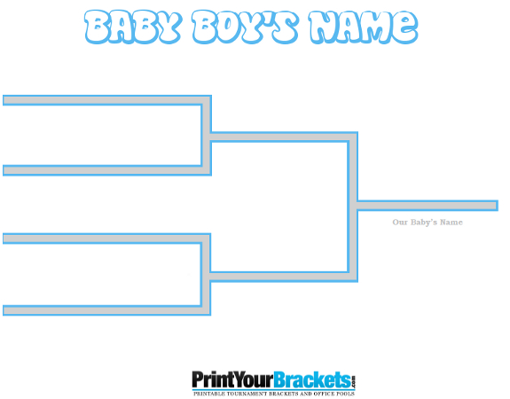 Printable 4 Name Baby Boy Tournament Bracket