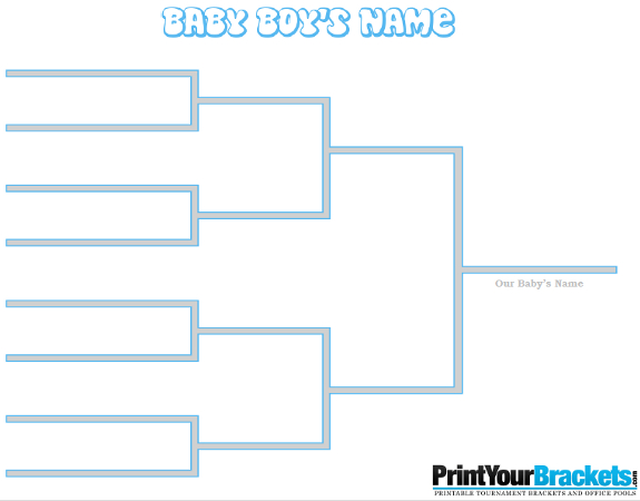 Printable 8 Name Baby Boy Tournament Bracket