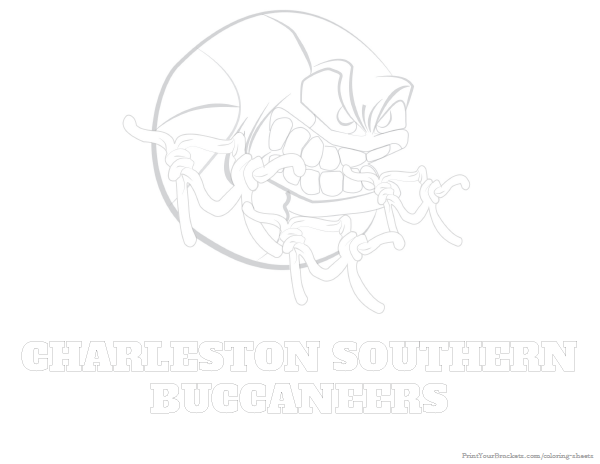 Printable Charleston Southern Buccaneers Basketball Coloring Sheet