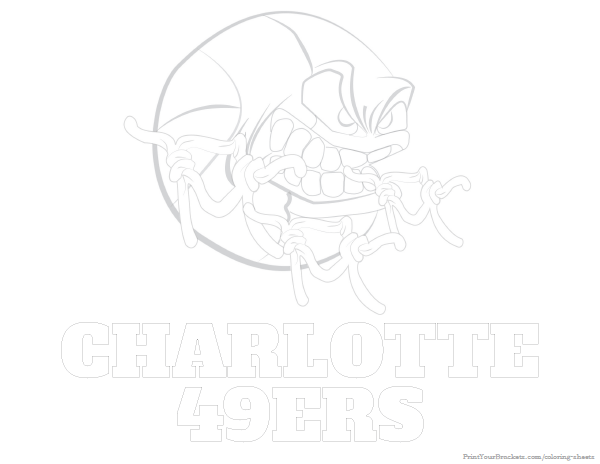 Printable Charlotte 49ers Basketball Coloring Sheet