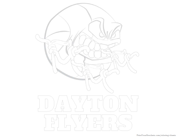 Printable Dayton Flyers Basketball Coloring Sheet