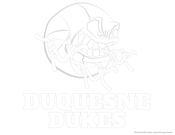 Printable Duquesne Dukes Basketball Coloring Sheet