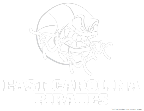 Printable East Carolina Pirates Basketball Coloring Sheet