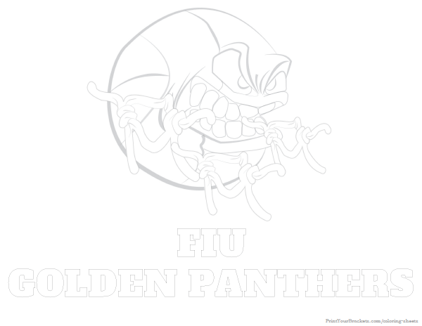 Printable FIU Golden Panthers Basketball Coloring Sheet