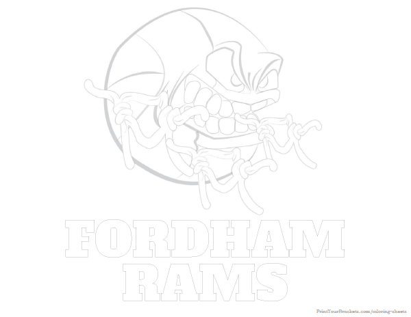 Printable Fordham Rams Basketball Coloring Sheet
