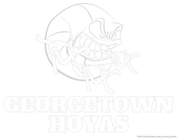Printable Georgetown Hoyas Basketball Coloring Sheet