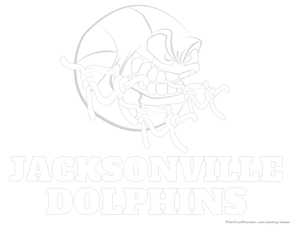 Printable Jacksonville Dolphins Basketball Coloring Sheet