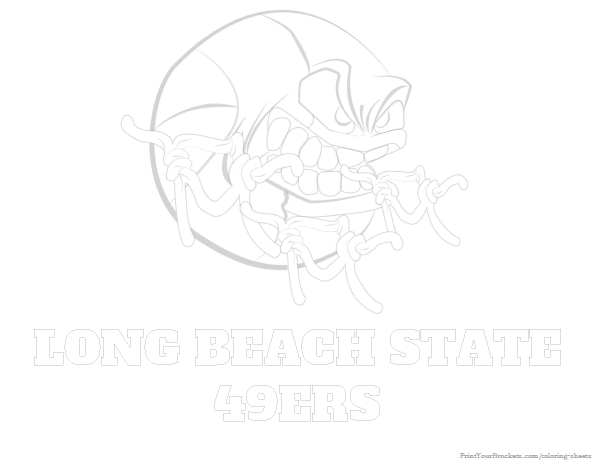 Printable Long Beach State 49ers Basketball Coloring Sheet