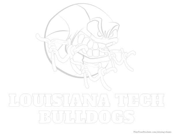 Printable Louisiana Tech Bulldogs Basketball Coloring Sheet