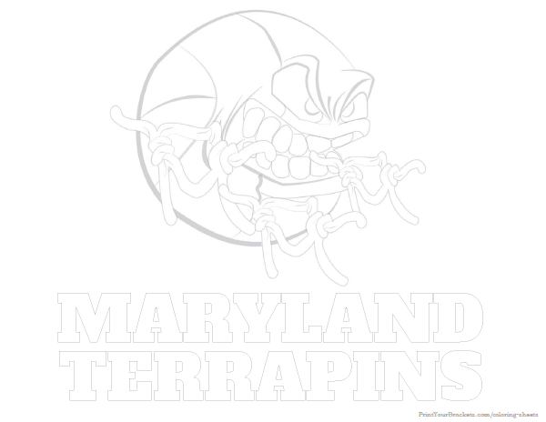 Printable Maryland Terrapins Basketball Coloring Sheet