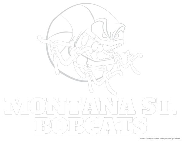 Printable Montana State Bobcats Basketball Coloring Sheet