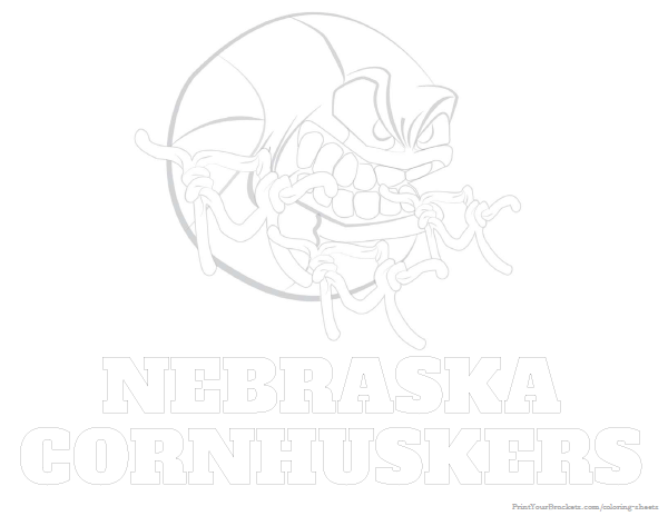 Printable Nebraska Cornhuskers Basketball Coloring Sheet