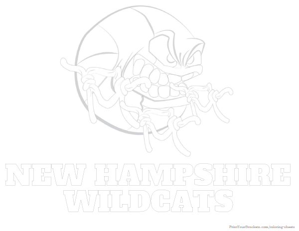 Printable New Hampshire Wildcats Basketball Coloring Sheet