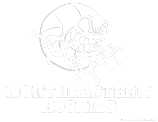 Printable Northeastern Huskies Basketball Coloring Sheet