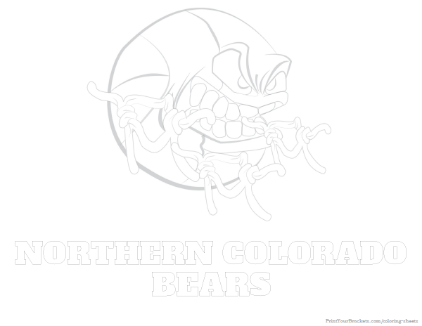 Printable Northern Colorado Bears Basketball Coloring Sheet