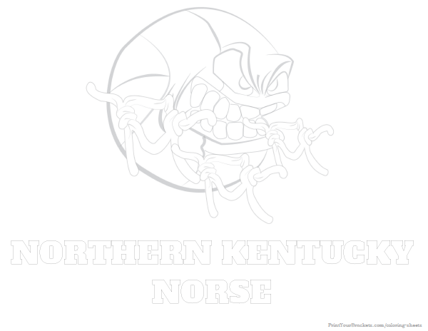 Printable Northern Kentucky Norse Basketball Coloring Sheet