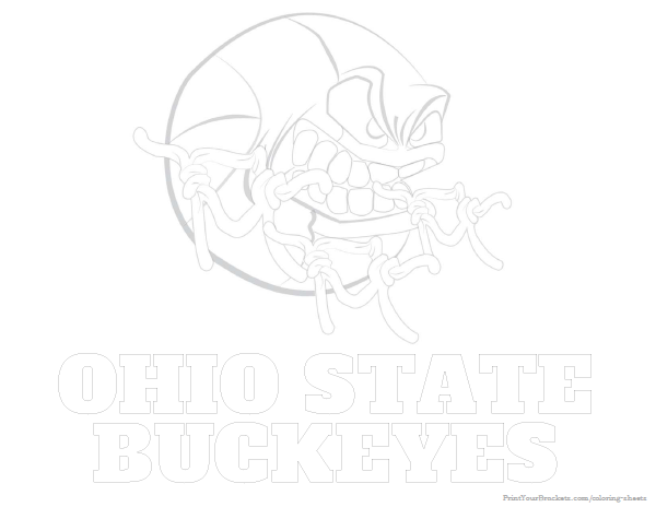 Printable Ohio State Buckeyes Basketball Coloring Sheet