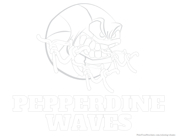 Printable Pepperdine Waves Basketball Coloring Sheet