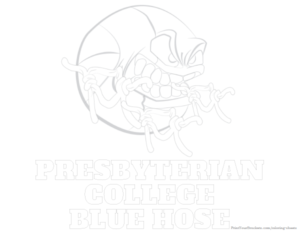 Printable Presbyterian College Blue Hose Basketball Coloring Sheet