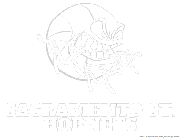 Printable Sacramento State Hornets Basketball Coloring Sheet