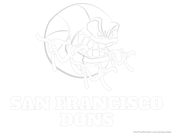Printable San Francisco Dons Basketball Coloring Sheet