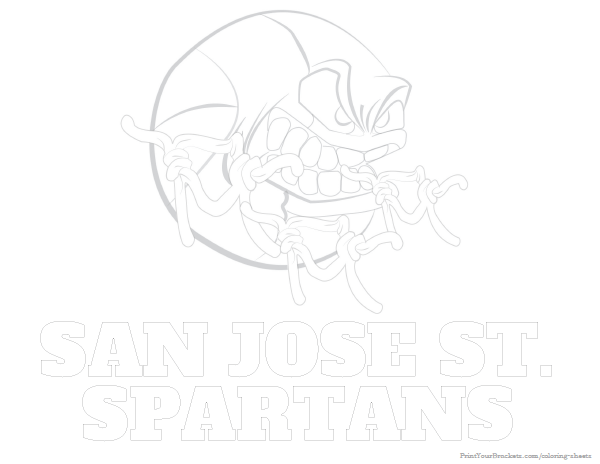 Printable San Jose State Spartans Basketball Coloring Sheet