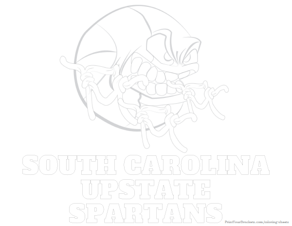 Printable South Carolina Upstate Spartans Basketball Coloring Sheet