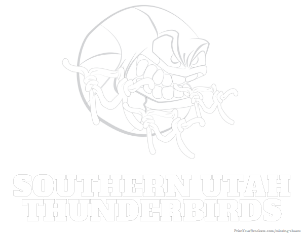 Printable Southern Utah Thunderbirds Basketball Coloring Sheet