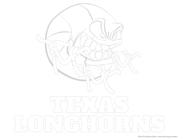 Printable Texas Longhorns Basketball Coloring Sheet