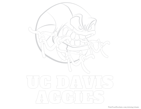 Printable UC Davis Aggies Basketball Coloring Sheet