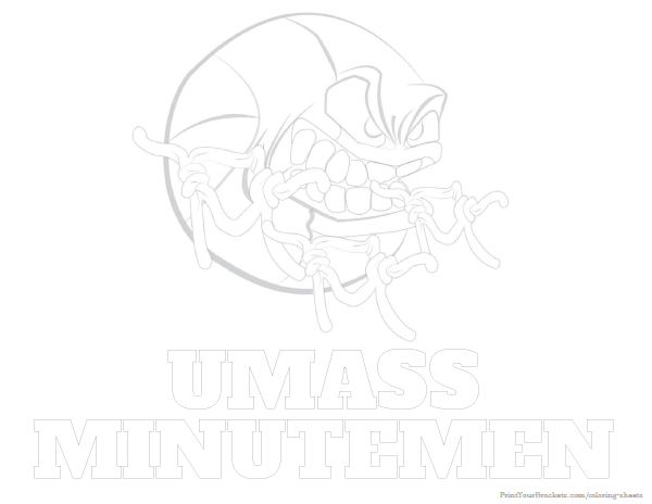 Printable Umass Minutemen Basketball Coloring Sheet