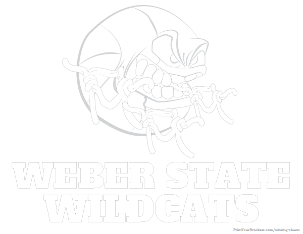 Printable Weber State Wildcats Basketball Coloring Sheet
