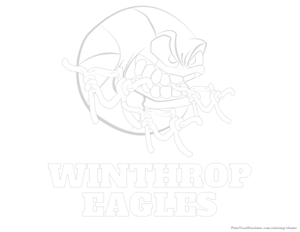 Printable Winthrop Eagles Basketball Coloring Sheet