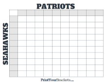 2026 Super Bowl Square Grid