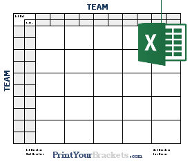 Excel 25 Square Halftime Line Football Grid