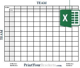 Excel Football Squares with Halftime Line