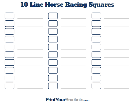 Printable 10 Line Horse Racing Square Pool