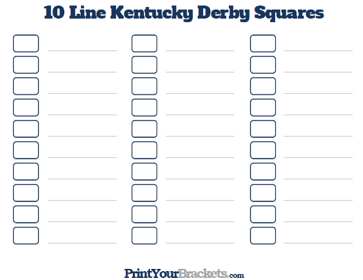 Printable Kentucky Derby Office Pool