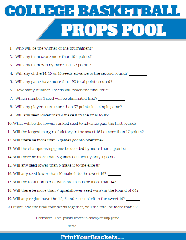 March Madness Props Pool