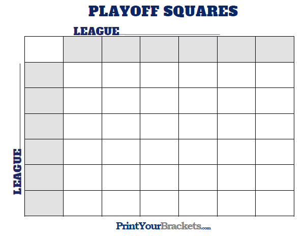 Printable MLB Playoff Squares Office Pool